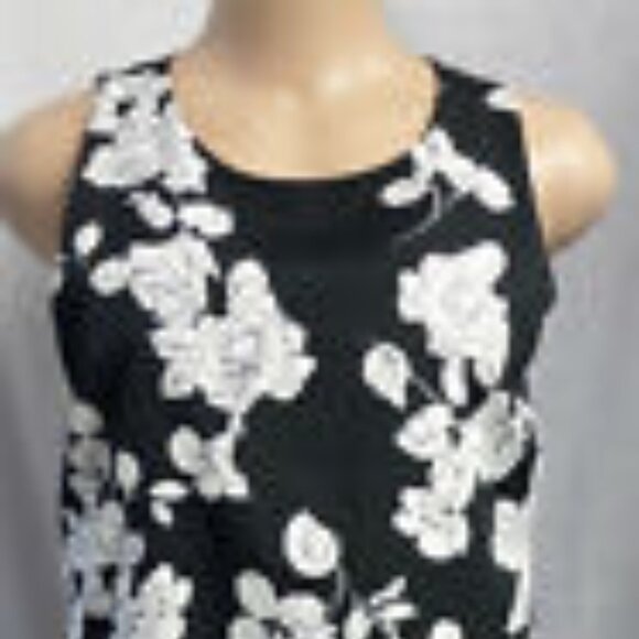 BANANA REPUBLIC  BLACK/WHITE FLORAL LAYERED CROP SHIRT BLOUSE TOP SIZE: SP NWT - Picture 1 of 5